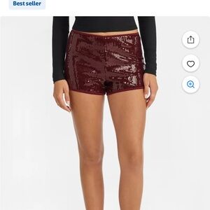 No Boundaries Burgundy Sequin Athletic Shorts